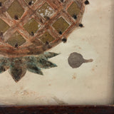 SOLD Charming and Unusual Earlier 19th Century Watercolor and Cut Paper Pineapple in Presumed Original Frame