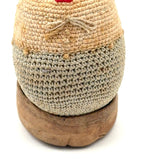 Very Finely Crocheted, Hard-Shell Old Folk Art Humpty Dumpty...Rattle!