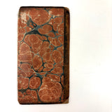 Ink Drawn Non-Plussed Owl on Antique Leather Book Cover