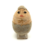 Very Finely Crocheted, Hard-Shell Old Folk Art Humpty Dumpty...Rattle!