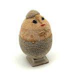 Very Finely Crocheted, Hard-Shell Old Folk Art Humpty Dumpty...Rattle!