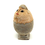 Very Finely Crocheted, Hard-Shell Old Folk Art Humpty Dumpty...Rattle!