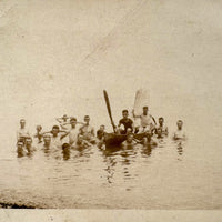 Young Men, Half Submerged, Barely There Antique RPPC