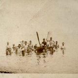 Young Men, Half Submerged, Barely There Antique RPPC