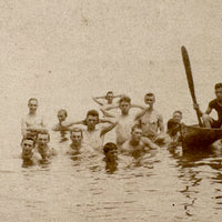 Young Men, Half Submerged, Barely There Antique RPPC