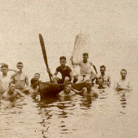 Young Men, Half Submerged, Barely There Antique RPPC