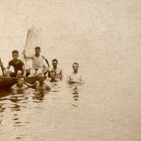 Young Men, Half Submerged, Barely There Antique RPPC