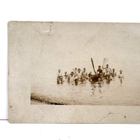 Young Men, Half Submerged, Barely There Antique RPPC