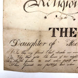 SOLD Religion is the Daughter of H<a>even [sic], Early Penmanship Exercise with Charming Mistakes and Corrections