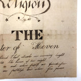 SOLD Religion is the Daughter of H<a>even [sic], Early Penmanship Exercise with Charming Mistakes and Corrections
