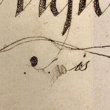 SOLD Religion is the Daughter of H<a>even [sic], Early Penmanship Exercise with Charming Mistakes and Corrections