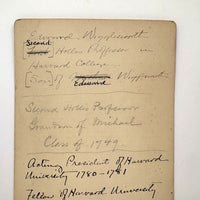 Edward Wigglesworth, President of Harvard University, Cabinet Card Photo of Portrait Painting