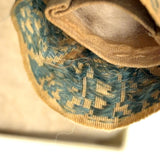 Exquisite Tiny Early Hand-woven Doll with Black Hair and Very Fine Dress, Believed New England