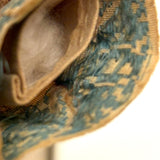 Exquisite Tiny Early Hand-woven Doll with Black Hair and Very Fine Dress, Believed New England