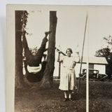 Fun on the Playground (with Car and Cigarette), Great c.1920s Glossy Snapshot