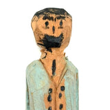 Very Naive Little Carved Man with Blue Coat and Black Beard