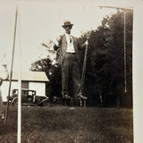 Fun on the Playground (with Car and Cigarette), Great c.1920s Glossy Snapshot