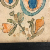 George W. Gruber's Double-sided Antique Pennsylvania Fraktur Type Watercolor with Birds and Flowers
