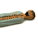Very Naive Little Carved Man with Blue Coat and Black Beard