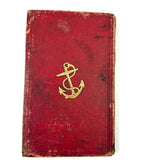 Extracts Vol.4, Densely Packed, Far-ranging Medical Research Notebook (Ship Medic?) with Excellent Red Leather, Anchor Embossed Cover