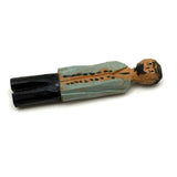 Very Naive Little Carved Man with Blue Coat and Black Beard