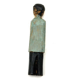 Very Naive Little Carved Man with Blue Coat and Black Beard