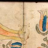 George W. Gruber's Double-sided Antique Pennsylvania Fraktur Type Watercolor with Birds and Flowers