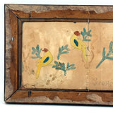 George W. Gruber's Double-sided Antique Pennsylvania Fraktur Type Watercolor with Birds and Flowers