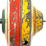 Old Tin Spinning Top with Excellent Hand-Painted Color