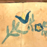 George W. Gruber's Double-sided Antique Pennsylvania Fraktur Type Watercolor with Birds and Flowers