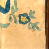 George W. Gruber's Double-sided Antique Pennsylvania Fraktur Type Watercolor with Birds and Flowers