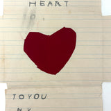 (To Mrs. Peck) My (Big Red) Heart To You, Best Old Handmade School Valentine