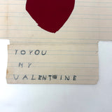(To Mrs. Peck) My (Big Red) Heart To You, Best Old Handmade School Valentine