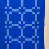 Quilt-like Grid of Blue Crosses, Transcendent Antique Froebel Kindergarten Paper Weaving