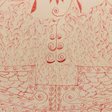 Joe D's 1970 Ink and Gold Pen Mandala Drawing