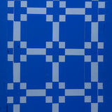 Quilt-like Grid of Blue Crosses, Transcendent Antique Froebel Kindergarten Paper Weaving