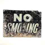 NO SMOKING, Perfectly Patinated Stencil Painted Sign on Thin Tin