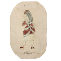 Graphite and Watercolor Schoolgirl Portrait: Allie, c. 1873