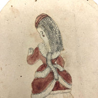 Graphite and Watercolor Schoolgirl Portrait: Allie, c. 1873