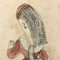 Graphite and Watercolor Schoolgirl Portrait: Allie, c. 1873