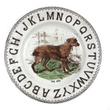 The Dog, c. 1880 Staffordshire Hand-colored Transferware Alphabet Plate