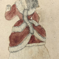 Graphite and Watercolor Schoolgirl Portrait: Allie, c. 1873