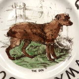The Dog, c. 1880 Staffordshire Hand-colored Transferware Alphabet Plate