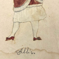 Graphite and Watercolor Schoolgirl Portrait: Allie, c. 1873