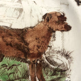 The Dog, c. 1880 Staffordshire Hand-colored Transferware Alphabet Plate