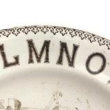 The Dog, c. 1880 Staffordshire Hand-colored Transferware Alphabet Plate