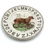 The Dog, c. 1880 Staffordshire Hand-colored Transferware Alphabet Plate