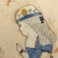 Graphite and Watercolor Schoolgirl Portrait: Cassie (I think!), c. 1873