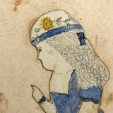Graphite and Watercolor Schoolgirl Portrait: Cassie (I think!), c. 1873