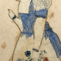 Graphite and Watercolor Schoolgirl Portrait: Cassie (I think!), c. 1873